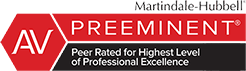 Martindale-Hubbell AV Preeminent Rating, Peer Rated for Highest Level of Professional Excellence