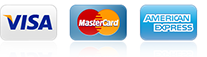 Credit Cards Accepted Visa, Mastercard, American Express